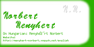 norbert menyhert business card